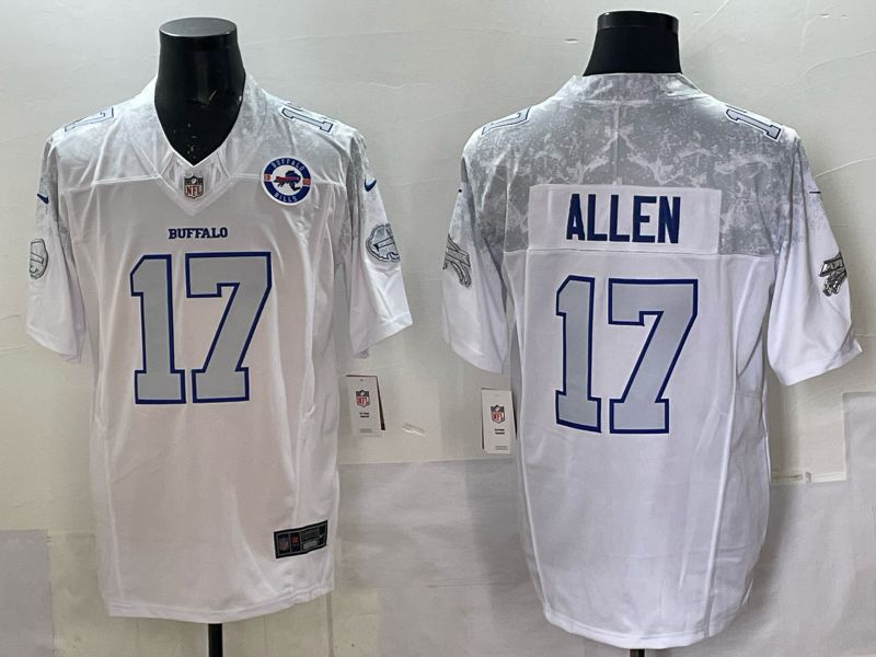 Men Buffalo Bills #17 Josh Allen Nike White 2025 Rivalries Collection Limited NFL Jersey 02